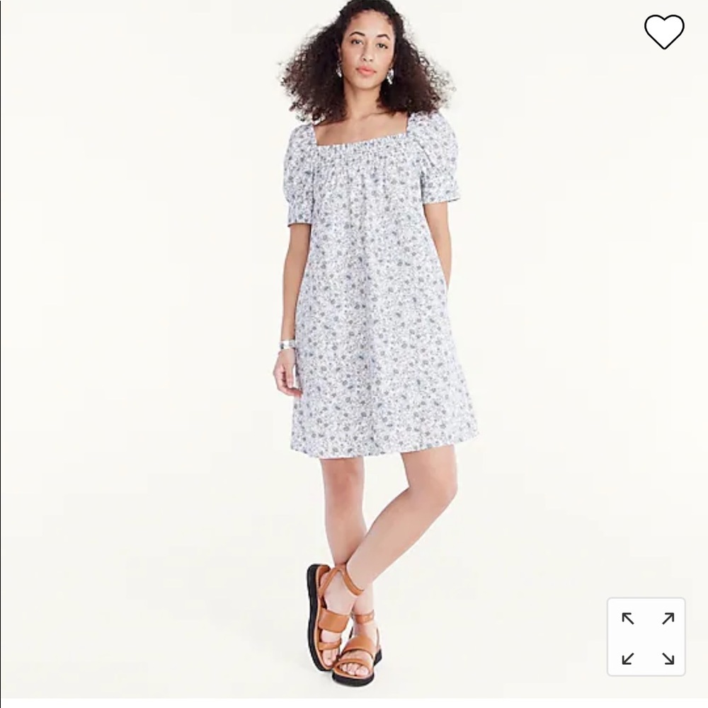 J CREW | Cotton poplin shift dress in floral vines